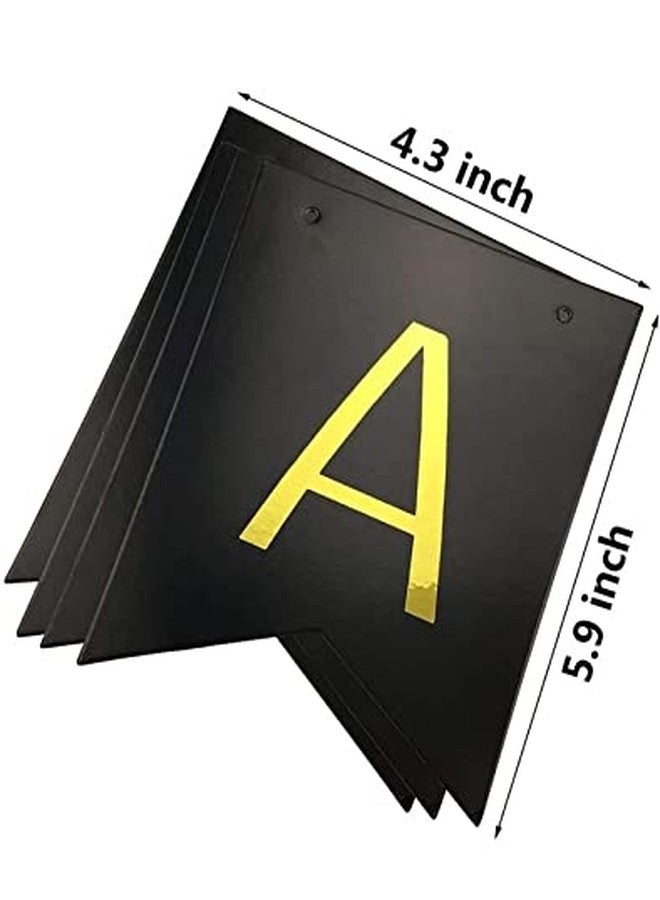 Fun Affairs Happy Birthday Banner Decoration for Boys Girls Kids Bday Celebrations, Bunting Decoration Black : Gold - Image 5